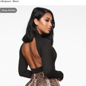 Fashion Nova All Mocked Up Bodysuit with Open Back NWT